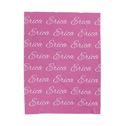 Personalized Velvet Plush Name Blanket – Custom All-Over Print Throw | Add Any Name, Word, or Letter | Choose Any Color | Soft Luxury Gift for All Occasions