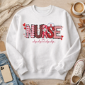 Valentine’s Nurse Title Sweatshirt | Healthcare Heart Theme Apparel | RN, LPN, CNA, CMA | Unisex Fit | Multiple Colors