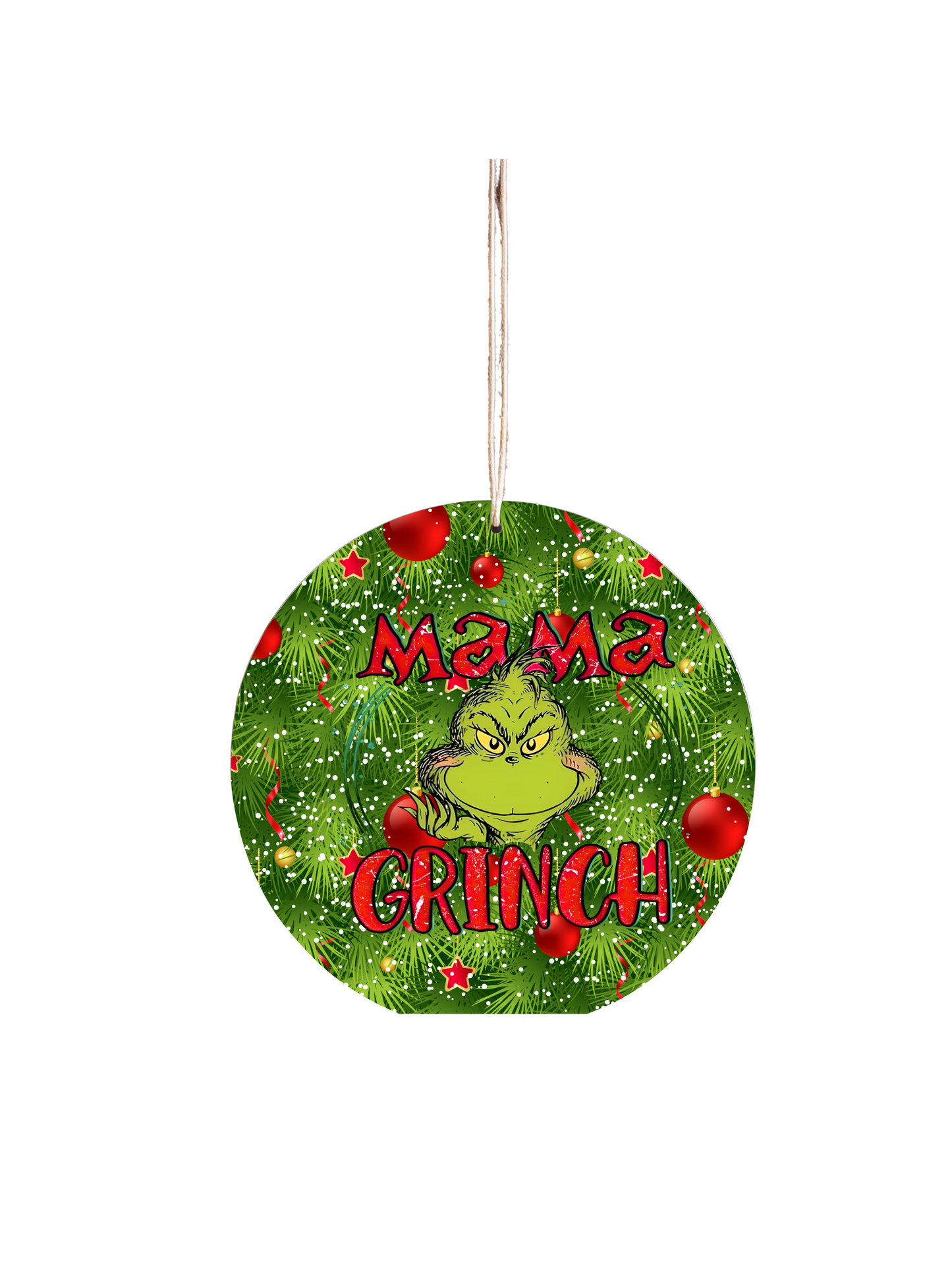 Mama Grinch Christmas Ornament – Funny Holiday Tree Decoration for Moms | Christmas Décor