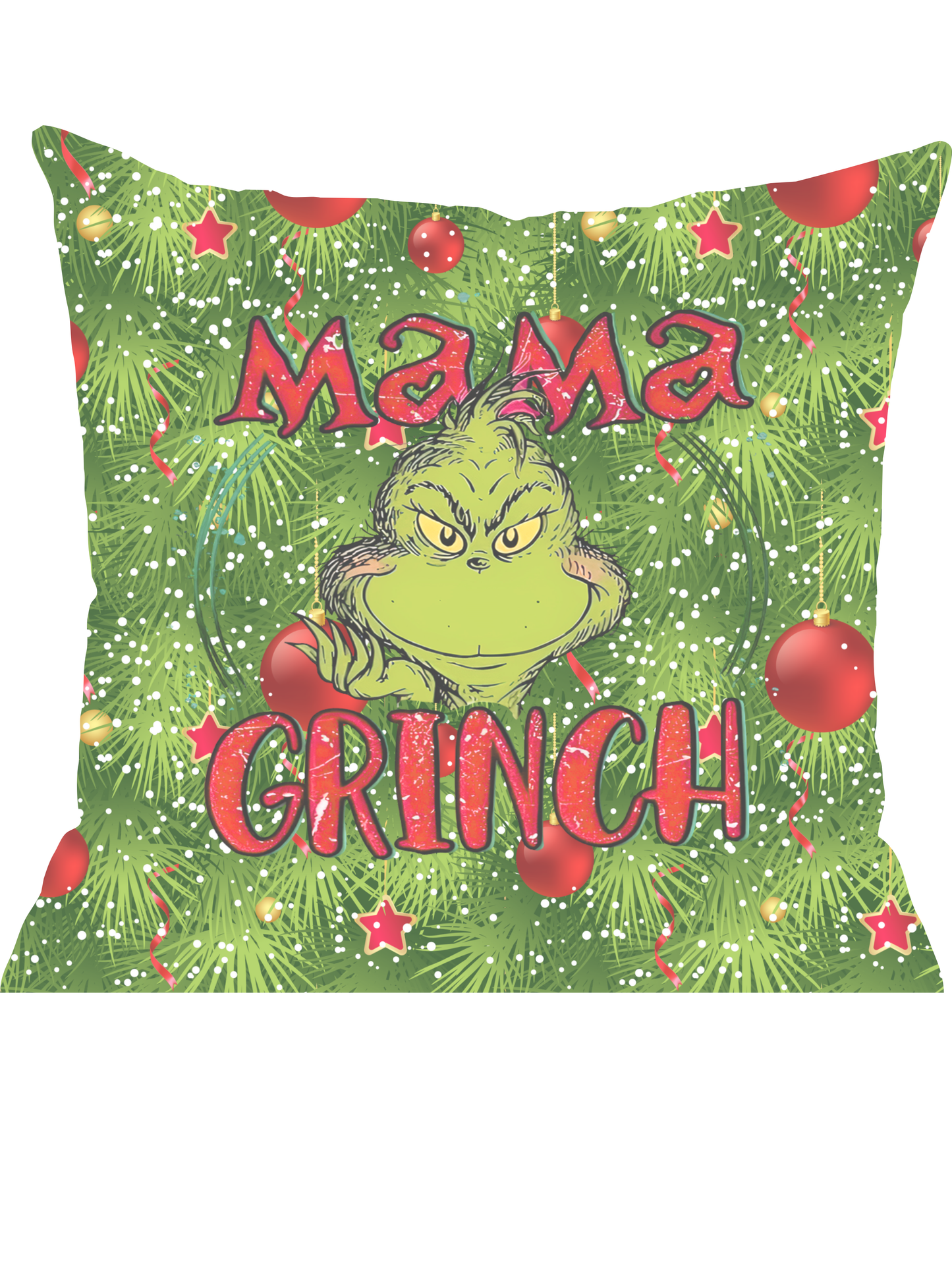 ama Grinch Christmas Throw Pillow – Festive Holiday Décor for Moms | Cozy Christmas Cushion